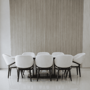 Comedor Nogal de 8 puestos lamina sinterizada.