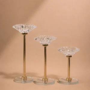 Trío de Candelabros Facetados